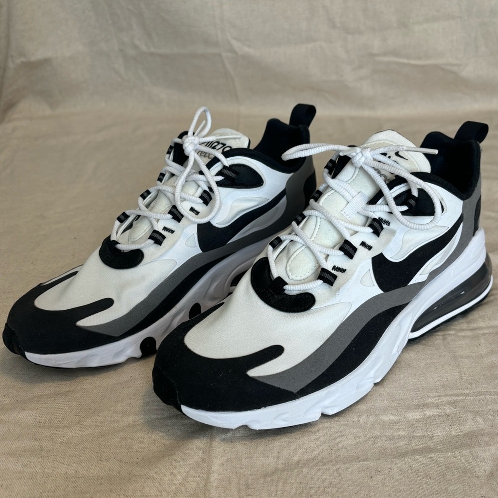 Size 10.5- Nike Air Max 270 React in Black and White